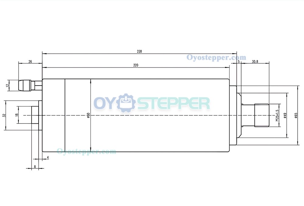 2.2 KW ER20 80mm CNC Water Cooled Spindle Motor 24000RPM 8A 110V/220V/380V for CNC Machine